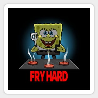 Funny Cute Retro Movie Fry Cook Burger Cartoon Parody Magnet